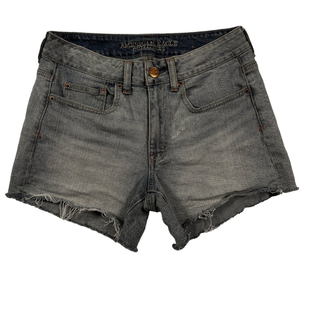 American Eagle Shorts Women's 5-Pocket Cotton Blend Stretch Denim Cutoffs Blue 8